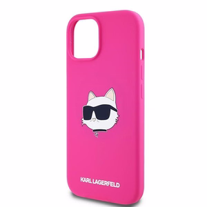 Karl Lagerfeld Silicone Choupette Head MagSafe Ümbris jaoks iPhone 15 Plus / 14 Plus - roosa