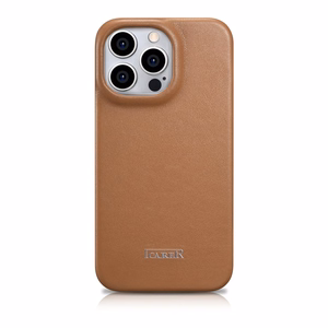 Чехол iCarer CE Premium Leather Folio для iPhone 14 Pro магнитный с откидной крышкой MagSafe коричневый
