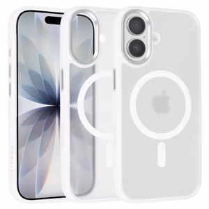 Liavec Cloudy чехол с металлической рамкой камеры для Iphone 17 белый (кнопка управления камерой)
