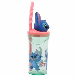 Disney Stitch Flowers kruus kõrre ja 3D-figuuriga, 360 ml