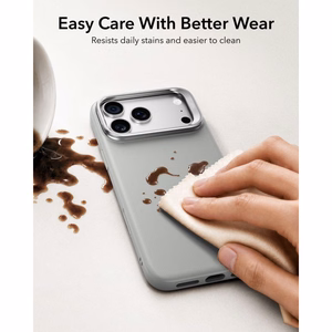 ESR Leather ümbris seadmele iPhone 18 Pro Max / 17 Pro Max, toega, MagSafe-ühilduv – hall