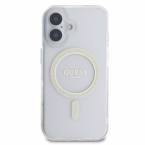 Guess IML Glitter Circle MagSafe iPhone 16 Ümbris - Clear