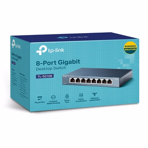 TP-Link TL-SG108 võrgulüliti mittehallatav L2 Gigabit Ethernet (10/100/1000) must