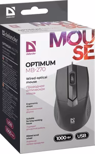 Defender Optimum MB-270 офисная мышь для правой руки USB Type-A оптическая 1000 DPI
