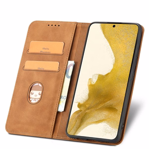 Magnet Fancy Ümbris jaoks Samsung Galaxy S23+ flip cover wallet stand brown