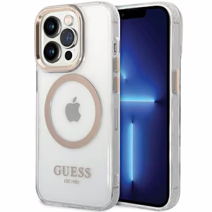 Guess Metal Outline Magsafe iPhone 15 Pro Max Ümbris - kuldne