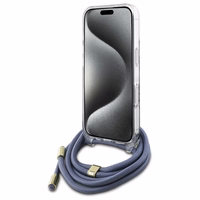 Guess Crossbody Cord 4G Print Ümbris jaoks iPhone 16 Pro Max - sinine