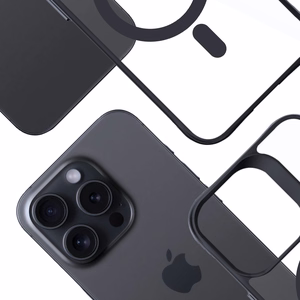 3mk Satin Armor MagCase с MagSafe для iPhone 15 Pro Max - прозрачный с чёрной рамкой