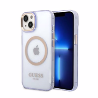 Guess GUHMP14SHTCMU iPhone 14 6.1" lilla/lilla hard ümbris kuldne Outline Translucent MagSafe