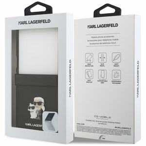 Must Karl Lagerfeld Saffiano Karl & Choupette Pin ümbris Samsung Galaxy Z Flip8 telefonile
