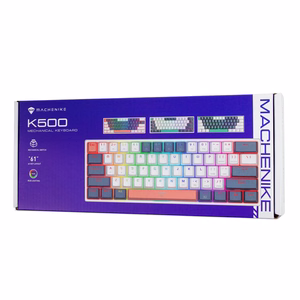 Machenike K500-B61 Juhtmega mehaaniline mänguklahvistik taustvalgustusega Brown Switch - sinine ja valge