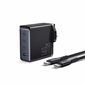 GaN Laadija UK Joyroom JR-TCG05UK 140W 3x USB-C USB-A + USB-C / USB-C kaabel 240W 1.2m