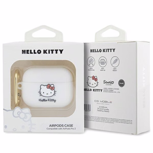 Hello Kitty Silicone 3D Kitty Head ümbris jaoks AirPods Pro 2 (2022/2023) - valge