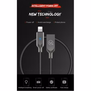 USB kaabel USAMS SJ154 must Lightning 120cm (LED indikaator)