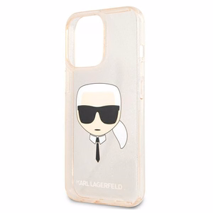 Karl Lagerfeld Glitter Karl's Head чехол для iPhone 13 Pro / iPhone 13 - золотой