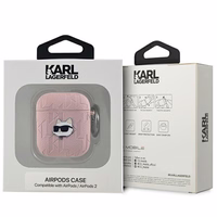 Karl Lagerfeld Monogram Choupette Head ümbris jaoks AirPods 1 / 2 - roosa