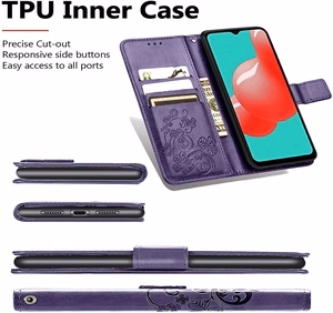 Ümbris Flower Book Samsung A155 A15 4G/A156 A15 5G violet