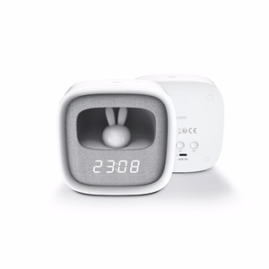 Alarm clock with LED Bunny night light PURE FNL-06 AURORA valge square Forever Light