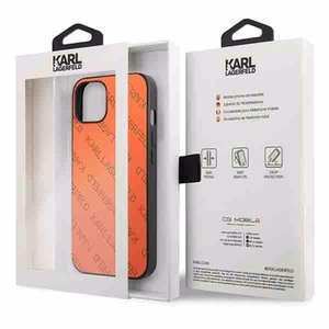 Karl Lagerfeld Perforated Allover Ümbris jaoks iPhone 13 / 14 / 15 6.1" - oranž