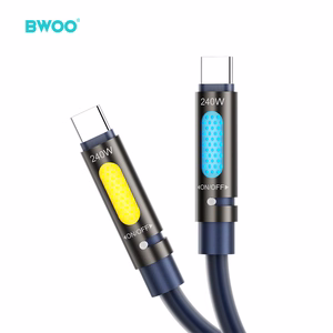 BWOO 240W Type C to Type C Data scented Kaabel With RGB Lighting must X325C-C