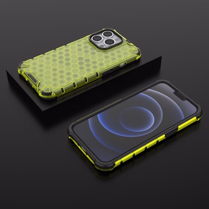 Honeycomb Case броневой чехол с TPU бампером для iPhone 13 Pro зелёный