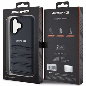 AMG Leather Debossed Lines must Logo iPhone 16 Ümbris - must