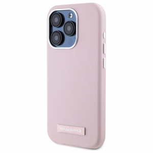 Karl Lagerfeld FW Metal Plate MagSafe iPhone 15 Pro Ümbris - roosa