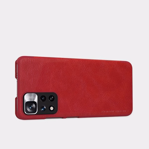 Nillkin Qin Case Case for Xiaomi Redmi Note 11 Pro+ (China) / Redmi Note 11 Pro (China) / Mi11i HyperCharge Camera Protector Holster Cover Flip Case Black