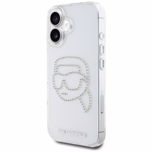 Karl Lagerfeld IML Rhinestones Karl Head Ümbris jaoks iPhone 16 Clear