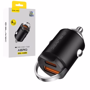 Blavec autolaadija BS-02B Aero - USB + Type C - QC 3.0 18W PD 30W (CCBS02BA-UCB) must