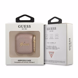 Guess GUA2SASMP AirPodsi ümbris roosa/roosa Saffiano Script Metal Collection