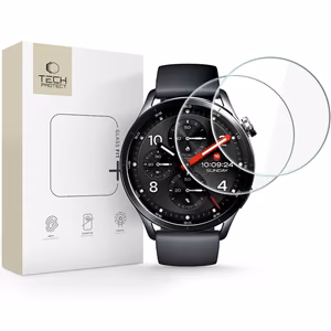 Tech-Protect Glass Fit+ 2 karastatud klaasi komplekt Xiaomi Watch S5 46 mm jaoks