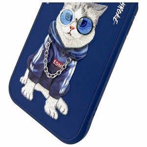 Nimmy Glasses Cool Cat Ümbris jaoks iPhone 15 - Sinine