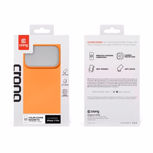 Crong Color Cover Magnetic MagSafe ümbris seadmele iPhone 17 Pro, oranž