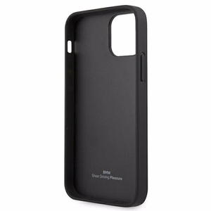 BMW Кожаный чехол Curve Perforate для iPhone 12 mini - чёрный
