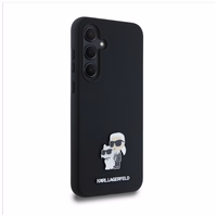 Karl Lagerfeld Silicone Karl&Choupette Metal Pin ümbris jaoks Samsung Galaxy A35 - must