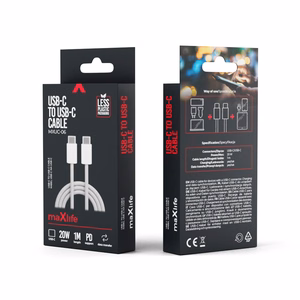 Maxlife MXUC-06 kaabel USB-C - USB-C 1,0 m 20W hall nailonist