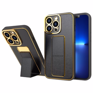 Uus Kickstand ümbris iPhone 12 Pro jaoks koos statiiviga must