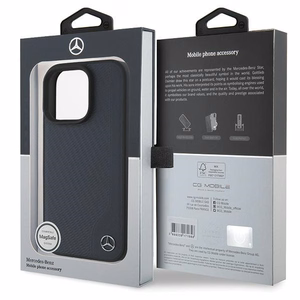 Mercedes MB Wood Imitation Leather MagSafe Ümbris jaoks iPhone 16 Pro Max - tumesinine