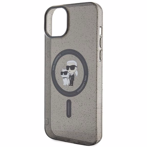 KARL LAGERFELD ümbris jaoks IPHONE 15 KLHMP15SHGKCNOK (Glitter + MAG) must