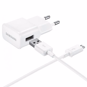 Samsung EP-TA50EWE 8W USB-A Wall Laadija koos MicroUSB Kaabel ECB-DU4AWE (Bulk - Replacement Packaging) - valge