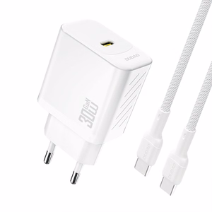 Dudao A27PCEU PD 30W GaN USB-C seinalaadija USB-C kaabliga - valge