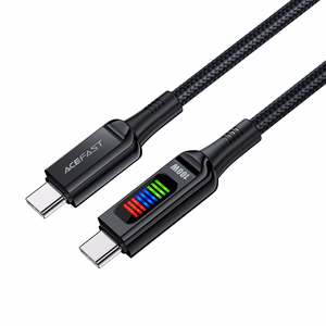 Acefast C7-03 кабель USB-C USB-C 100W 1.2м с дисплеем - чёрный
