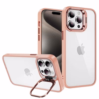 Tel Protect Kickstand Ümbris + camera glass (lens) jaoks Iphone 13 Pro Max light roosa