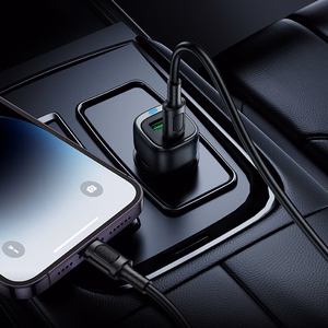 Borofone Автомобильное зарядное устройство BZ34B Cloud - USB + Type C - QC 3.0 PD 38W чёрное