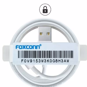 USB kaabel iPhone valge Lightning 100cm (kõrge kvaliteet / Foxconn pakend)