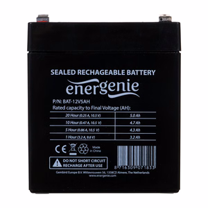 EnerGenie BAT-12V5AH – laetav UPS-aku, 12 V, 5 Ah