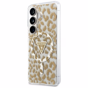 Guess ümbris IML Leopard Print Triangle MagSafe for Samsung Galaxy S26 pruun