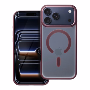 MATTE MAG COVER Ümbris compatible with MagSafe jaoks IPHONE 17 Pro Max plum punane