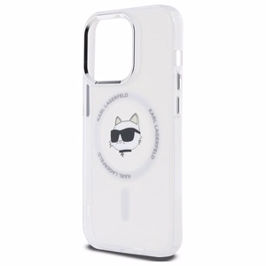 Karl Lagerfeld IML Metal Choupette Head MagSafe iPhone 14 Pro Ümbris - valge